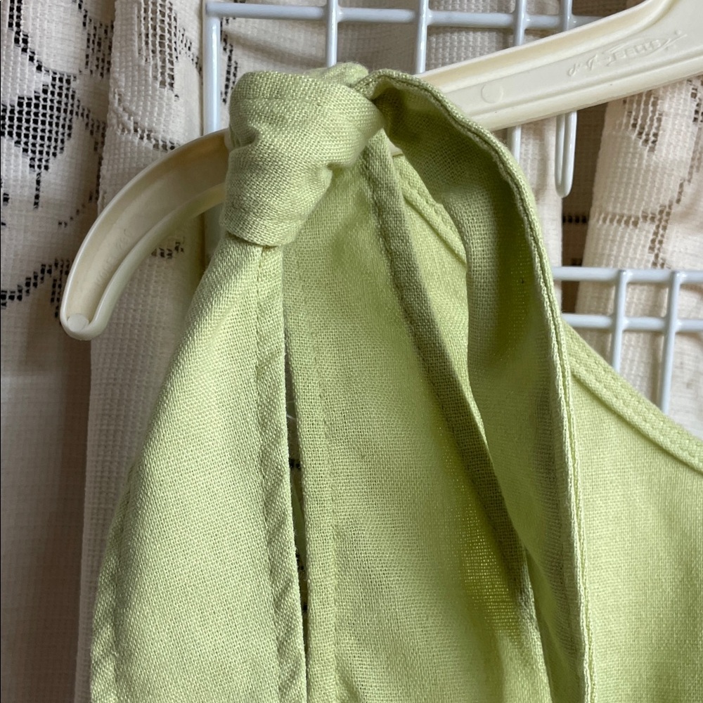 Love Riche Woman’s Celery Colored Tie-Shoulder Tiered Dress - Picture 4 of 7
